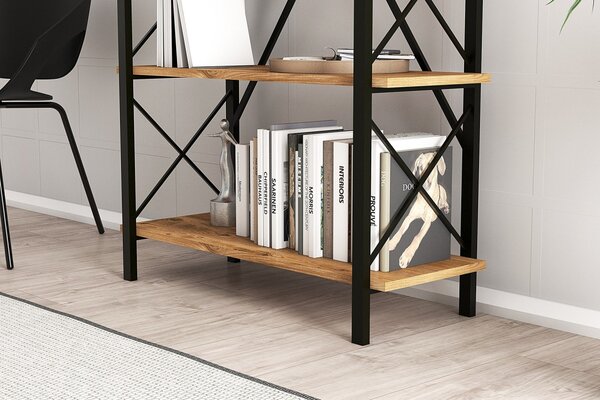 Biblioteca Nero Elit Walnut-Negru