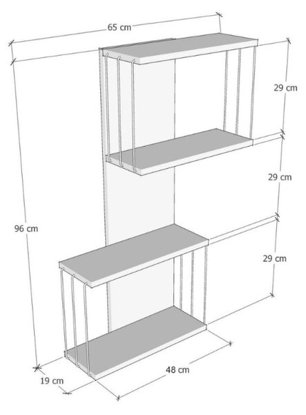 Raft de Perete Destan Antracit-Pine