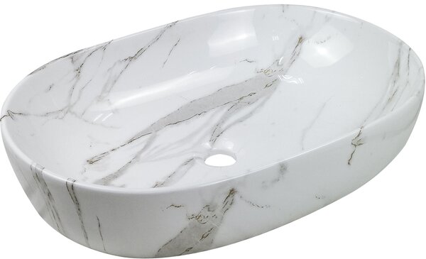 Invena Korfu lavoar 60x42 cm ovale de blat gri/piatră luciu CE-34-701