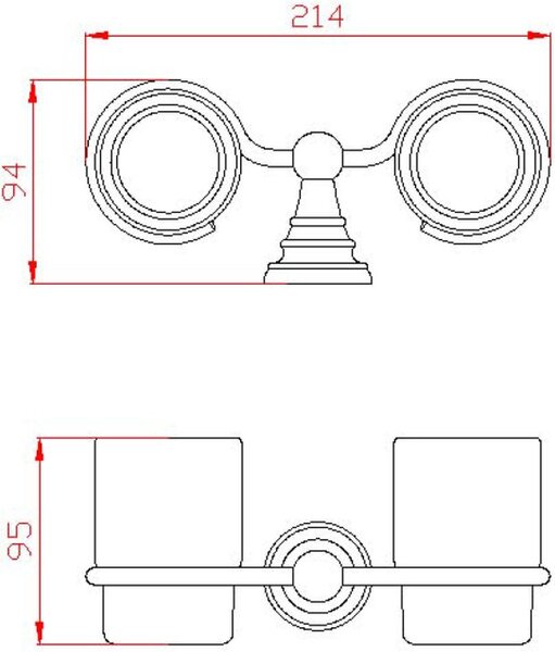 Sapho Diamond pahar pentru periuta de dinti alb-maro 1318-05
