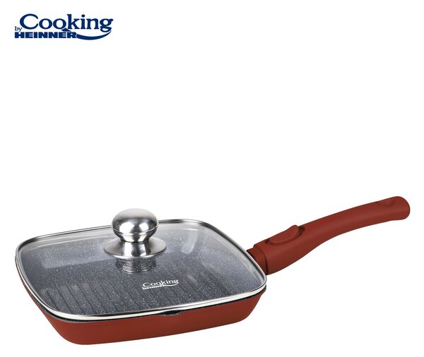 Tigaie grill cu capac Cooking by Heinner, Calabria, 24x4 cm, aluminiu, multicolor