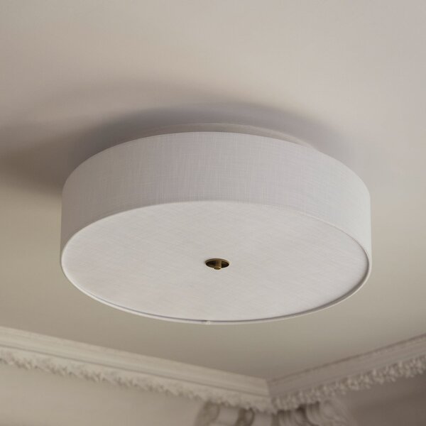 Globen Lighting Plafonieră Noah, Ø 65 cm, albă, reglabil, Alb, Camera de zi / sufragerie, Țesătură / Textil, Scandinavă