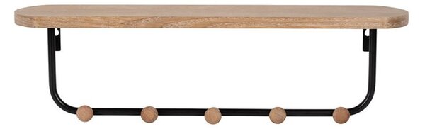 Cuier de perete din MDF si metal, natur, Atelier