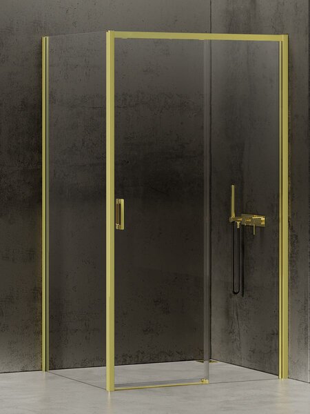 New Trendy Prime Light Gold cabină de duș 100x90 cm dreptunghiular auriu luciu/sticlă transparentă D-0421A/D-0224B