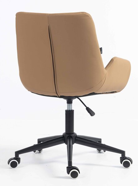 HR240K Scaun Carmel Piele Ecologica Premium Soft cu Bază Neagră