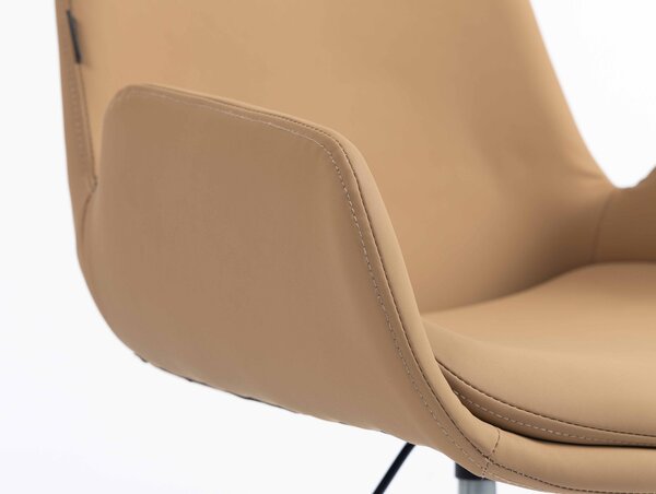 HR240K Scaun Carmel Piele Ecologica Premium Soft cu Bază Neagră