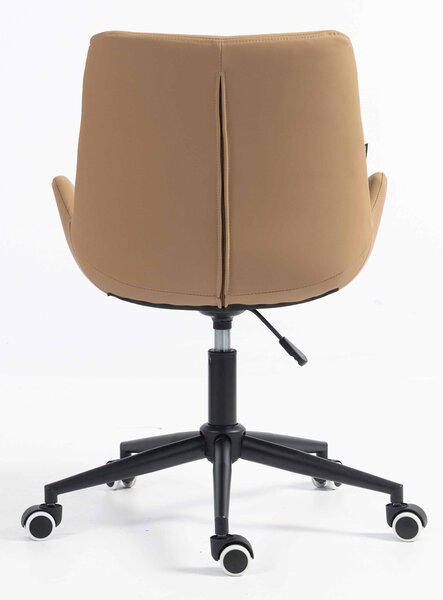 HR240K Scaun Carmel Piele Ecologica Premium Soft cu Bază Neagră