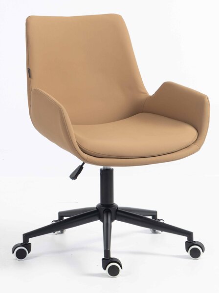 HR240K Scaun Carmel Piele Ecologica Premium Soft cu Bază Neagră