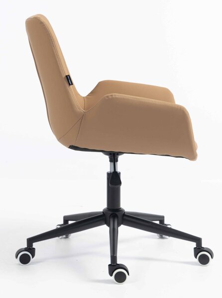 HR240K Scaun Carmel Piele Ecologica Premium Soft cu Bază Neagră
