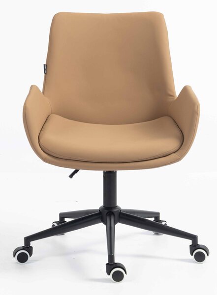 HR240K Scaun Carmel Piele Ecologica Premium Soft cu Bază Neagră