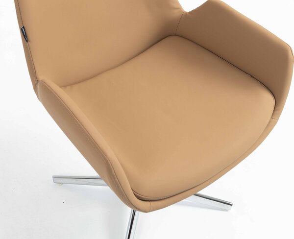 HR240CROSS Scaun Carmel Piele Ecologica Premium Soft cu Bază Cromata