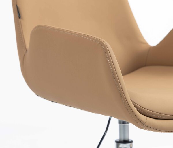 HR240K Scaun Carmel Piele Ecologica Premium Soft cu Bază Cromata