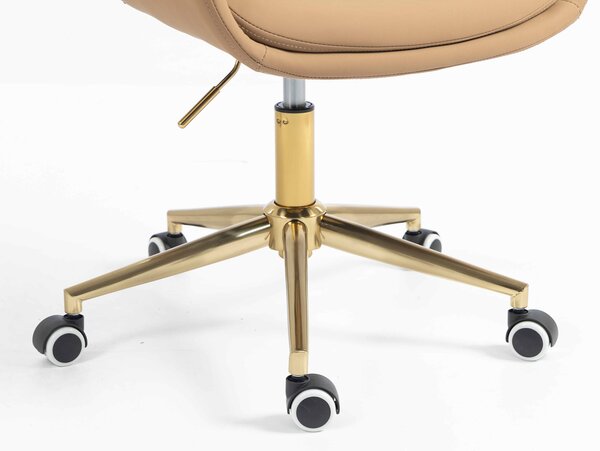 HR240K Scaun Carmel Piele Ecologica Premium Soft cu Bază Aurie