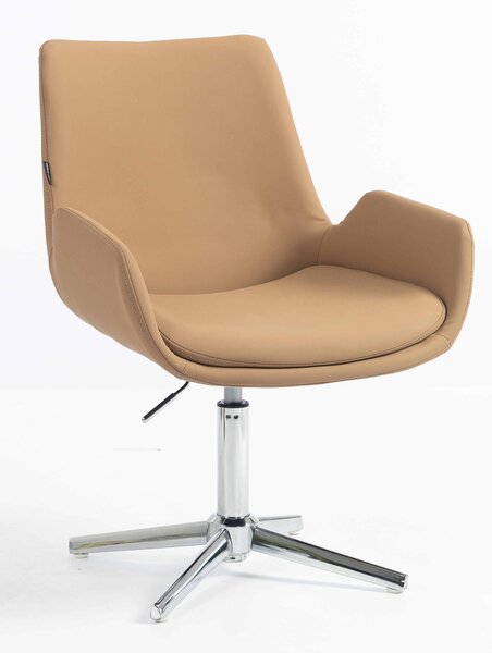 HR240CROSS Scaun Carmel Piele Ecologica Premium Soft cu Bază Cromata