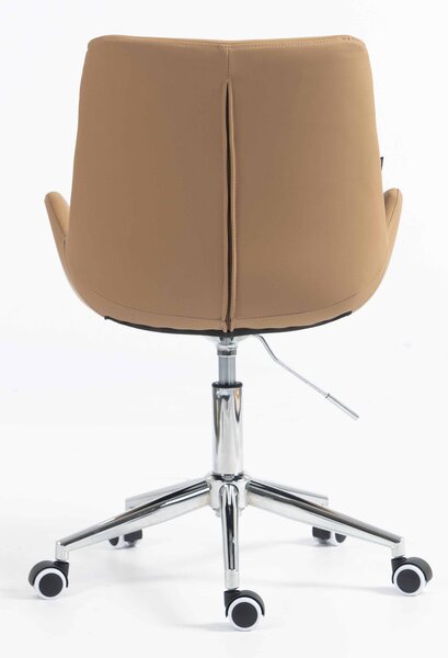 HR240K Scaun Carmel Piele Ecologica Premium Soft cu Bază Cromata