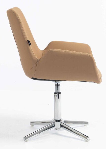 HR240CROSS Scaun Carmel Piele Ecologica Premium Soft cu Bază Cromata