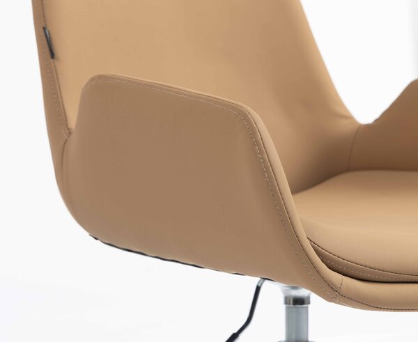 HR240CROSS Scaun Carmel Piele Ecologica Premium Soft cu Bază Cromata