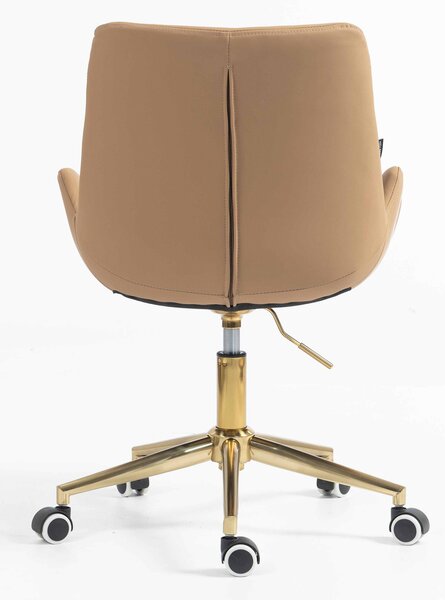 HR240K Scaun Carmel Piele Ecologica Premium Soft cu Bază Aurie