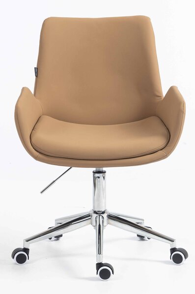 HR240K Scaun Carmel Piele Ecologica Premium Soft cu Bază Cromata