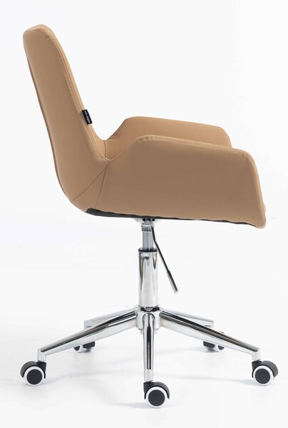 HR240K Scaun Carmel Piele Ecologica Premium Soft cu Bază Cromata