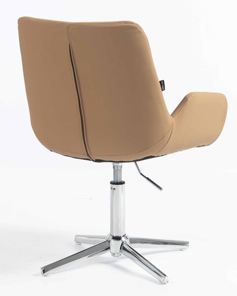 HR240CROSS Scaun Carmel Piele Ecologica Premium Soft cu Bază Cromata