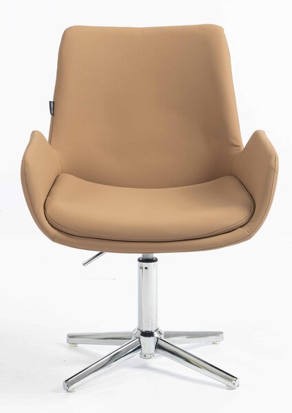 HR240CROSS Scaun Carmel Piele Ecologica Premium Soft cu Bază Cromata