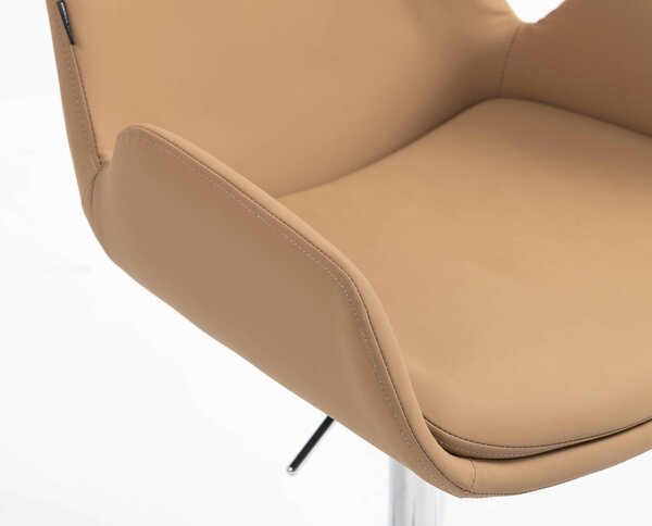 HR240CROSS Scaun Carmel Piele Ecologica Premium Soft cu Bază Cromata