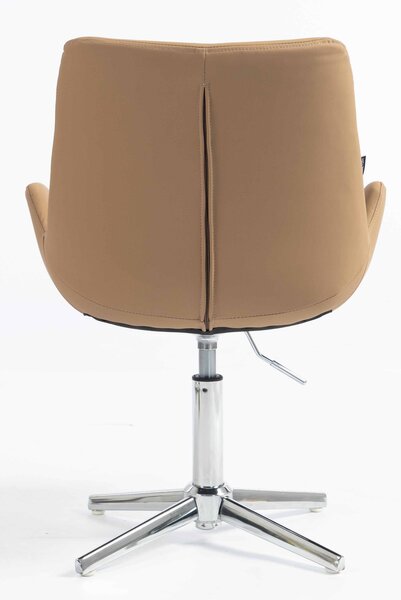 HR240CROSS Scaun Carmel Piele Ecologica Premium Soft cu Bază Cromata
