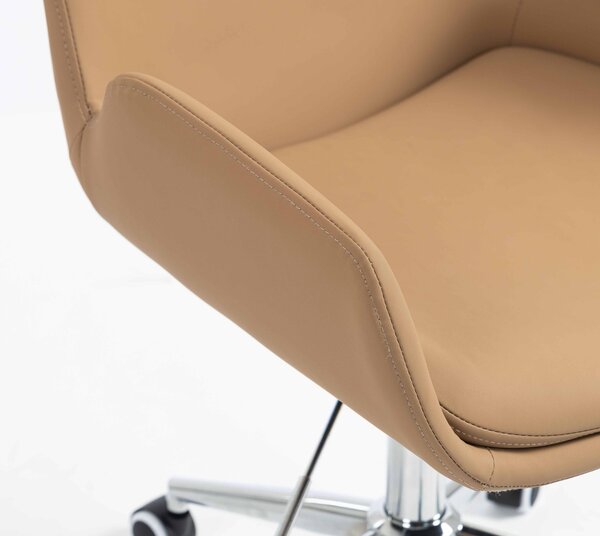 HR240K Scaun Carmel Piele Ecologica Premium Soft cu Bază Cromata