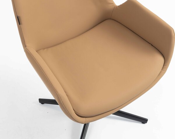 HR240CROSS Scaun Carmel Piele Ecologica Premium Soft cu Bază Neagră