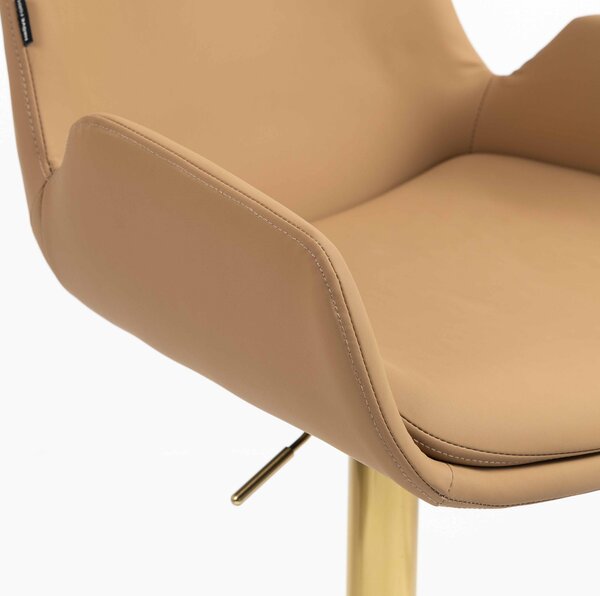 HR240W Scaun Carmel Piele Ecologica Premium Soft cu Bază Aurie