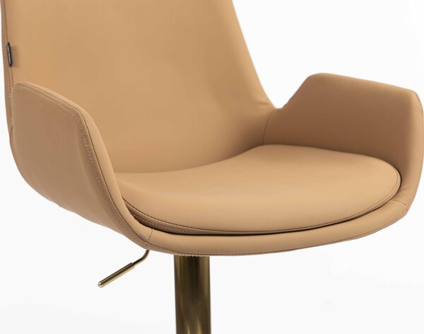 HR240W Scaun Carmel Piele Ecologica Premium Soft cu Bază Aurie