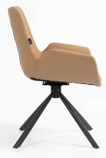 HR240 BAZA STEA Scaun Carmel Piele Ecologica Premium Soft cu Bază Neagră