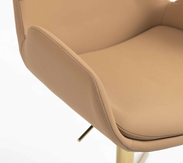 HR240CROSS Scaun Carmel Piele Ecologica Premium Soft cu Bază Aurie