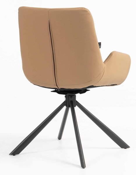 HR240 BAZA STEA Scaun Carmel Piele Ecologica Premium Soft cu Bază Neagră