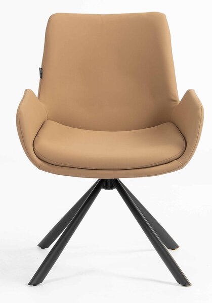 HR240 BAZA STEA Scaun Carmel Piele Ecologica Premium Soft cu Bază Neagră