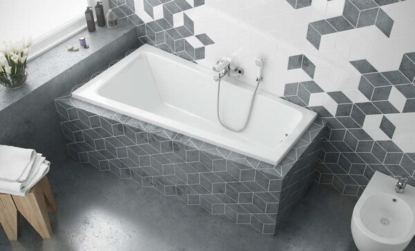 Excellent Ava Side cadă de colț 150x80.5 cm partea stângă alb WAEX.AVL15WH