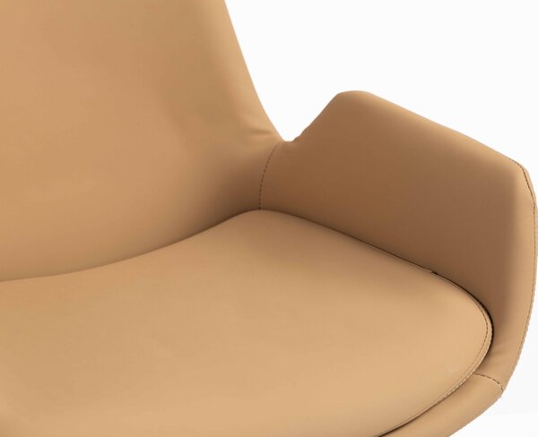 HR240W Scaun Carmel Piele Ecologica Premium Soft cu Bază Cromata