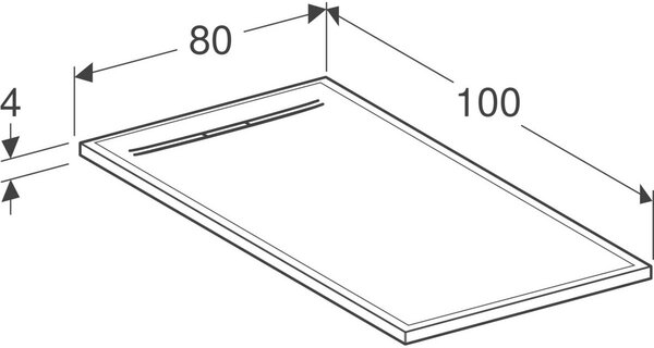 Geberit Sestra cădiță de duș dreptunghiulară 100x80 cm gri 550.262.00.2