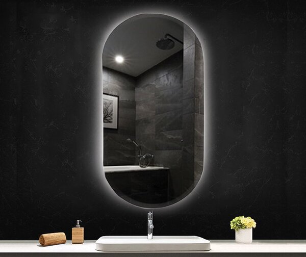 Oglindă Fluminia, Dali Ambient, 60x90 cm, cu iluminare LED și dezaburire