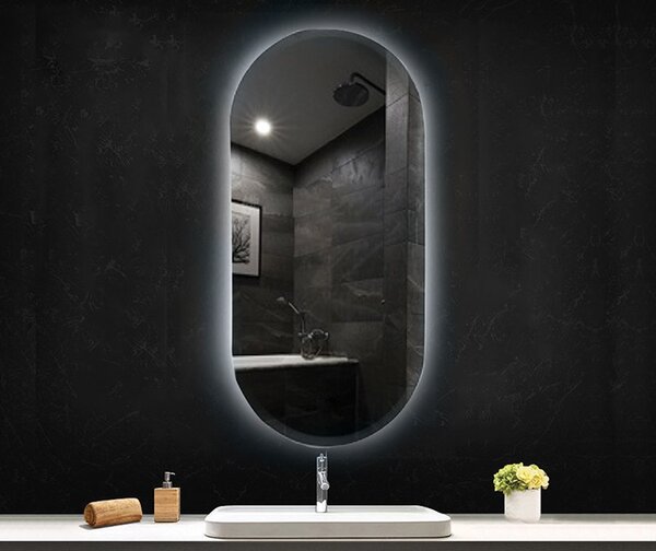 Oglindă Fluminia, Dali Ambient, 50x95 cm, cu iluminare LED și dezaburire