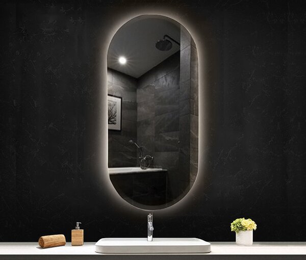 Oglindă Fluminia, Dali Ambient, 50x95 cm, cu iluminare LED și dezaburire