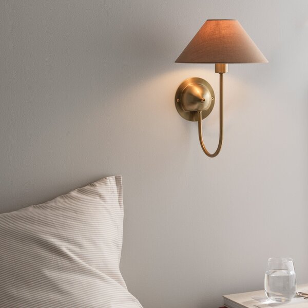 Lampă de perete Globen Lighting, IRIS, Maro / Rugină, Camera de zi, Țesătură / Textil, Scandinavă