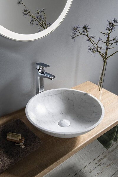 Sapho Blok lavoar 42x42 cm rotund de blat alb mat 2401-42