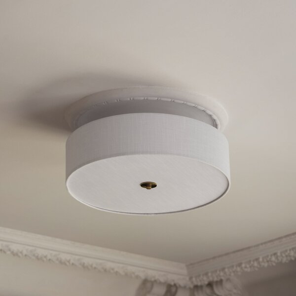 Globen Lighting Plafonieră Noah, Ø 50 cm, albă, reglabil, Alb, Camera de zi / sufragerie, Țesătură / Textil, Scandinavă