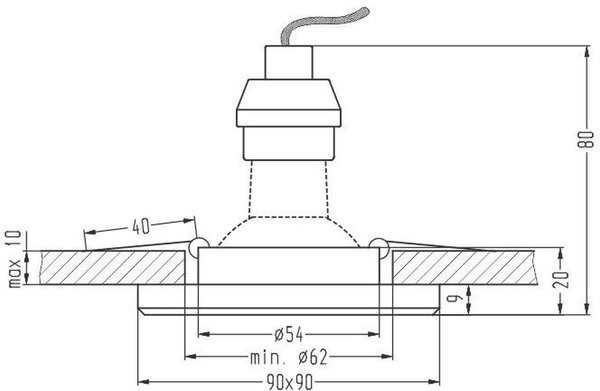 Candellux SS-22 lampă încorporată 2x50 W crom-transparent 2226934