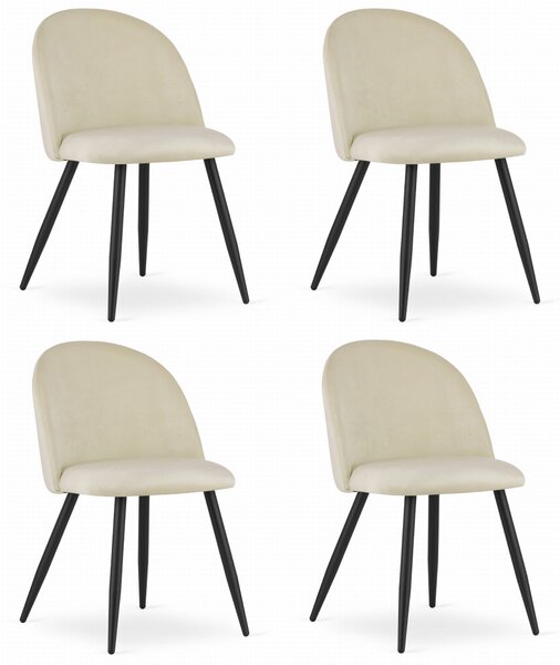 Set 4 Scaune Bucatarie/Dining Capri Catifea Bej