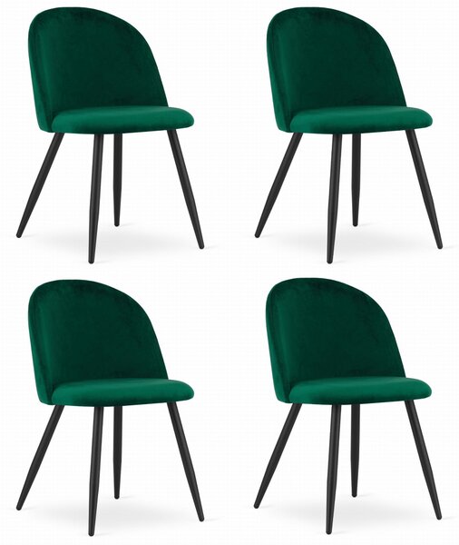 Set 4 Scaune Bucatarie/Dining Capri Catifea Verzi