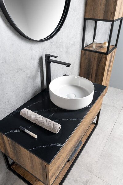 Isvea Infinity lavoar 36x36 cm rotund de blat alb luciu 10NF65036