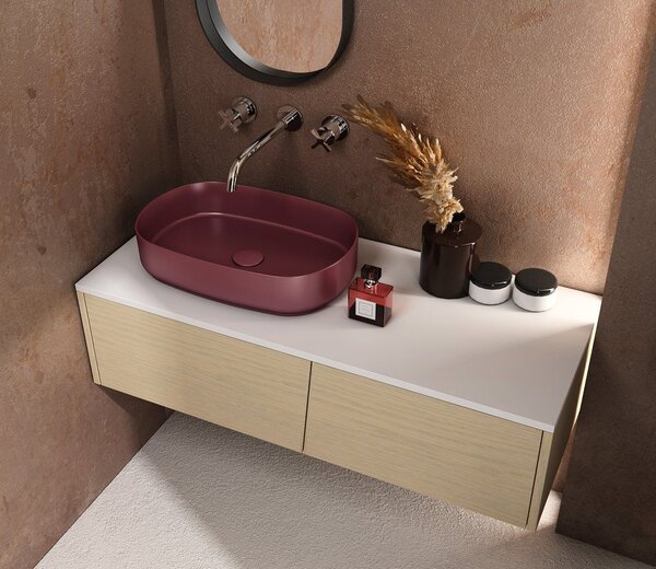 Isvea Infinity lavoar 55x36 cm ovale de blat mat 10NF65055-2R